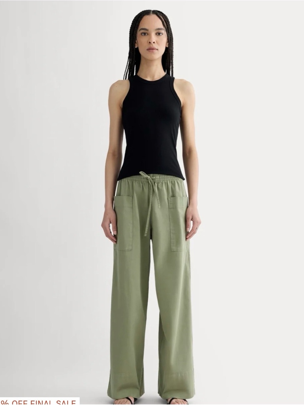 Everlane Wide-Leg Drawstring Utility Pants— size M never worn